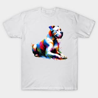 Artistic Dogo Argentino in Vibrant Splash Paint Style T-Shirt